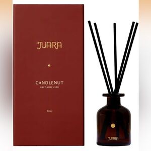NWT Juara Candlenut Reed Diffuser 90ml Home Fragrance w Natural Reed Sticks 3 oz